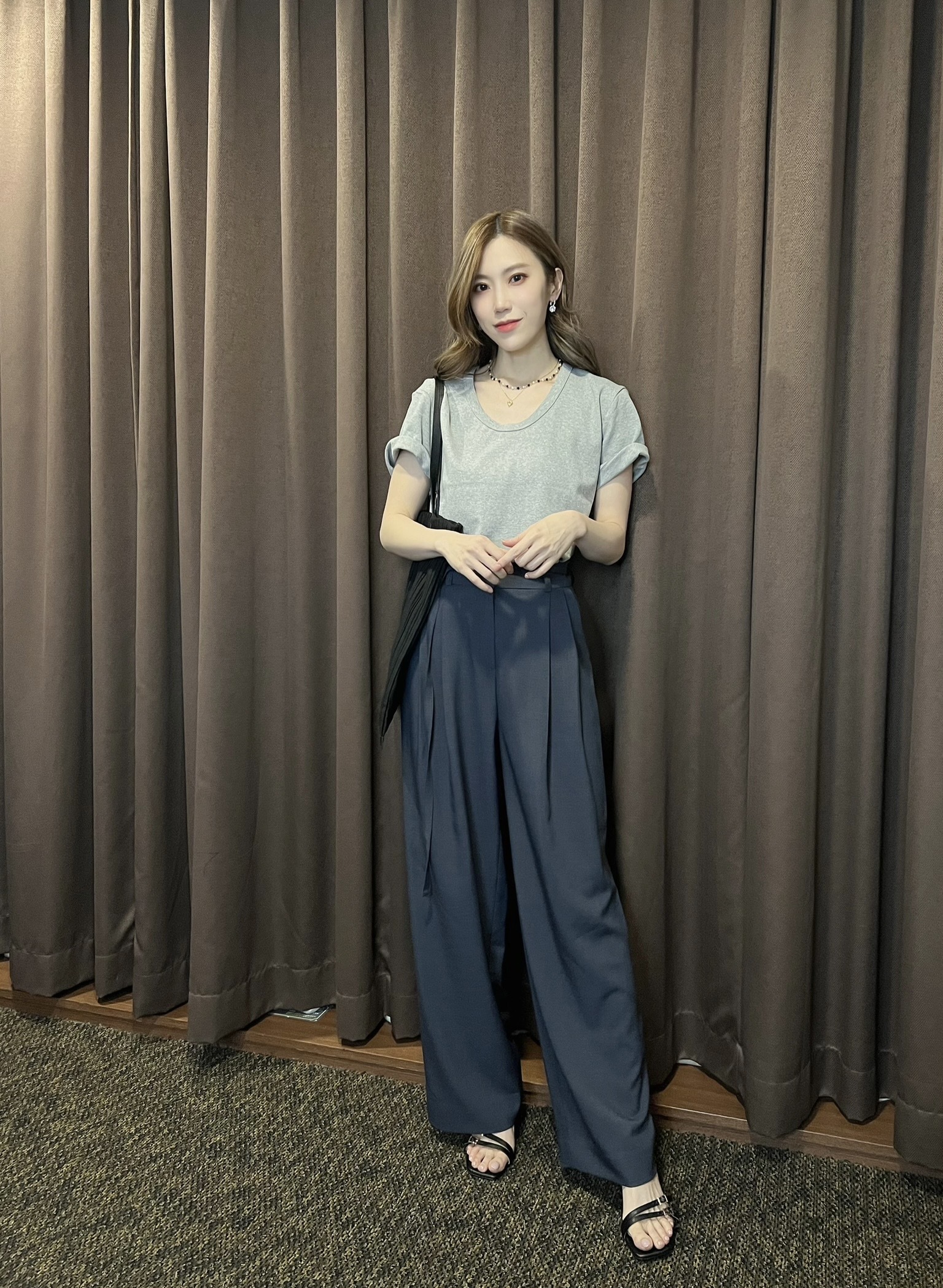 圓領厚磅彈性棉Ｔ