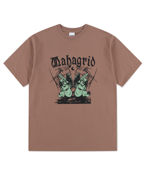 MAHAGRID - SLEEPING ANGELS TEE (RED BEIGE)