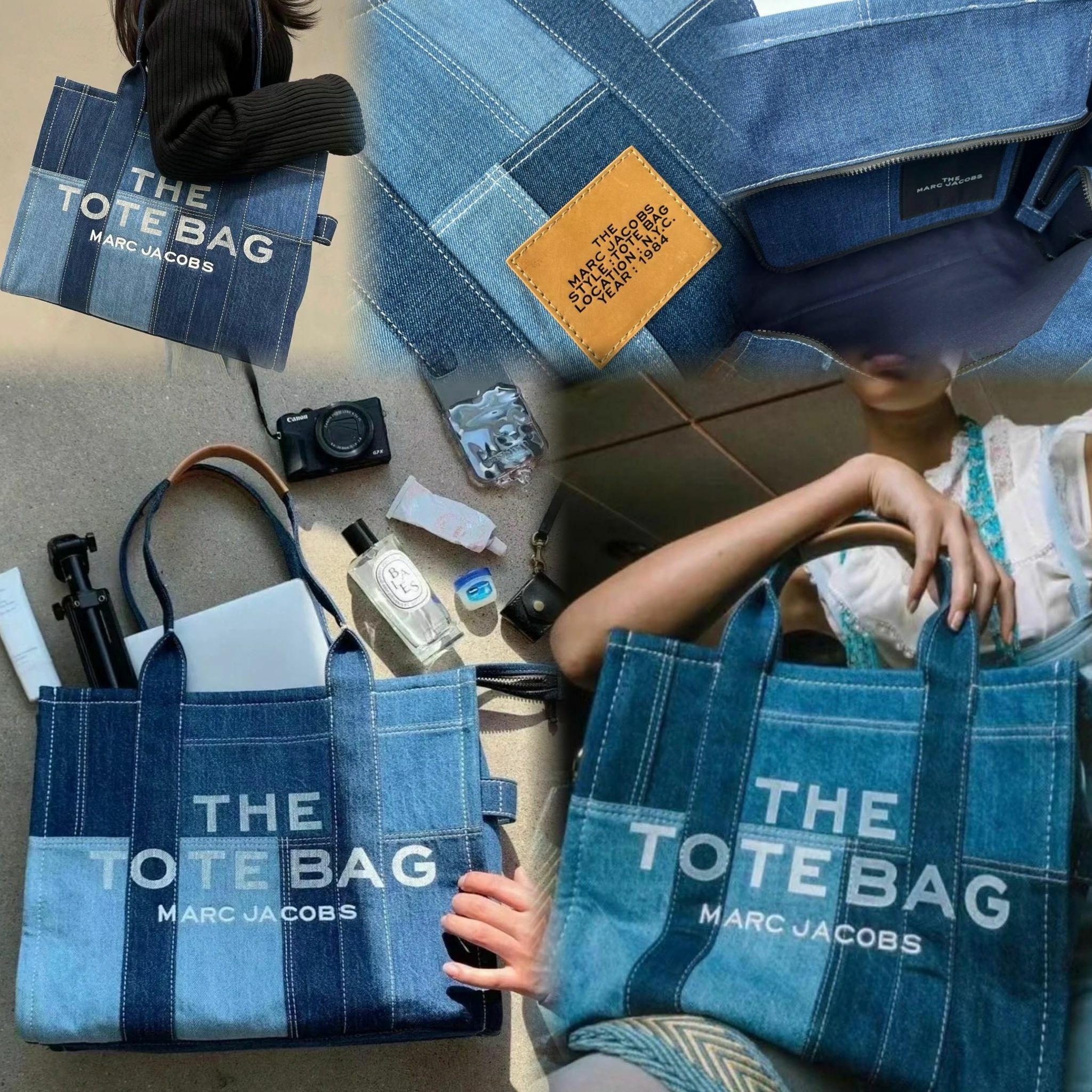 【預購】Marc Jacobs Z041301 牛仔拼色tote包 (大號)