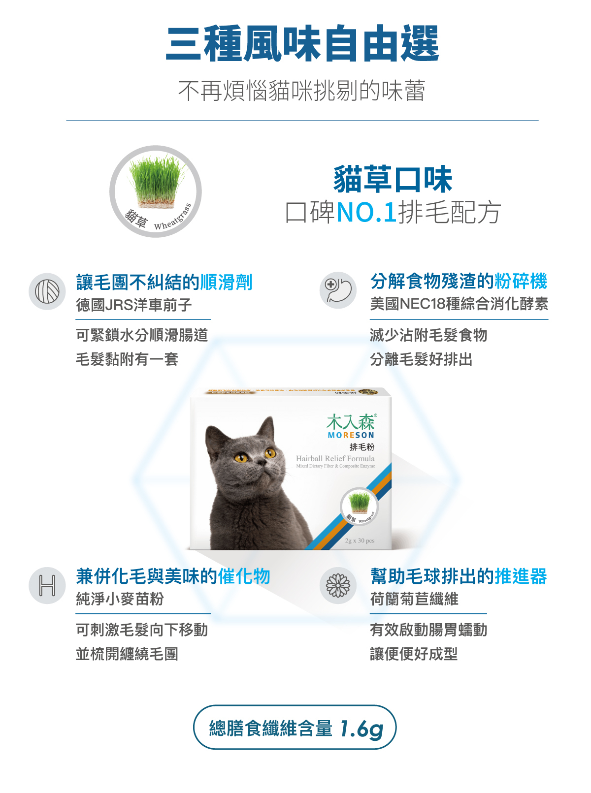 Moreson 木入森｜貓咪排毛粉