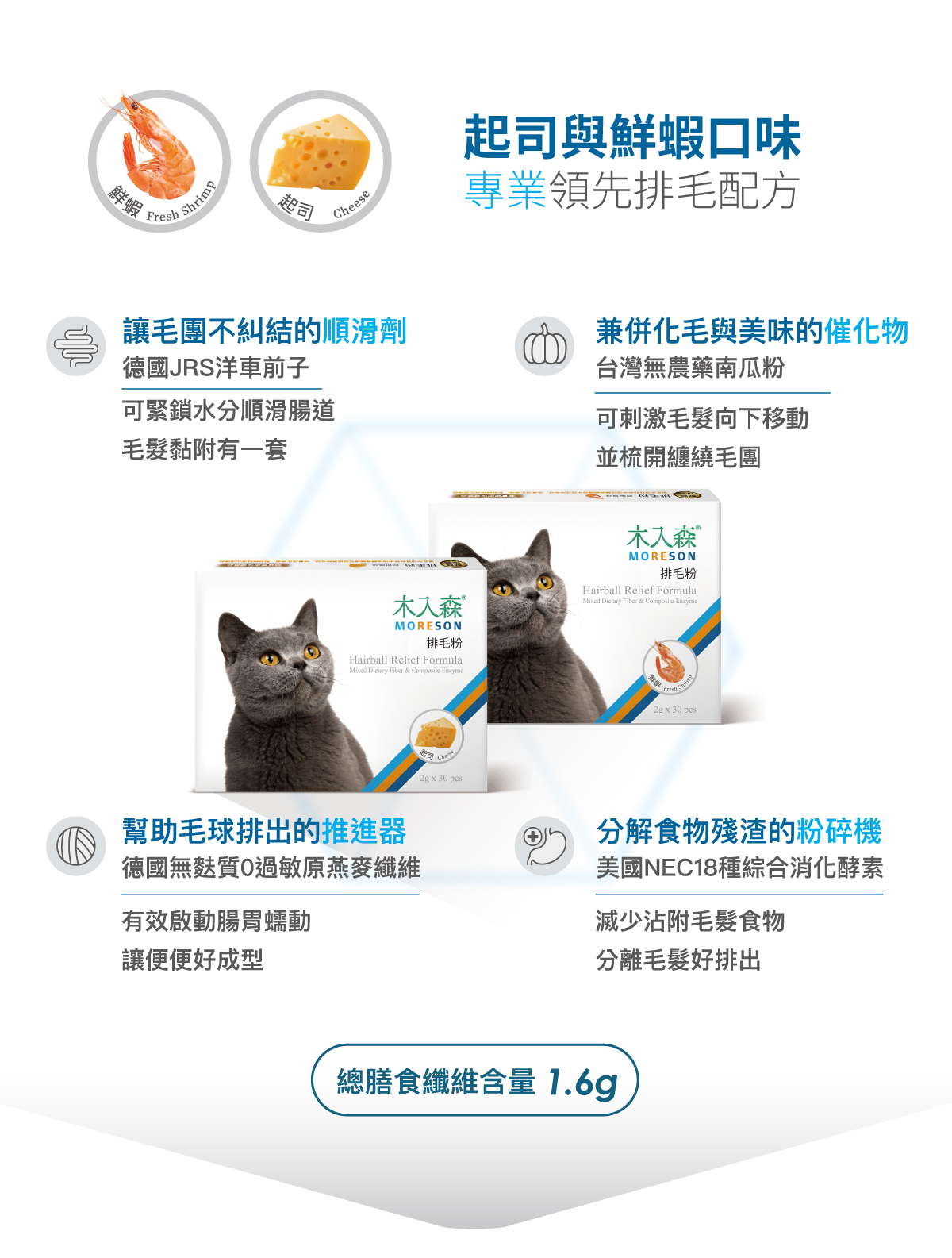 Moreson 木入森｜貓咪排毛粉