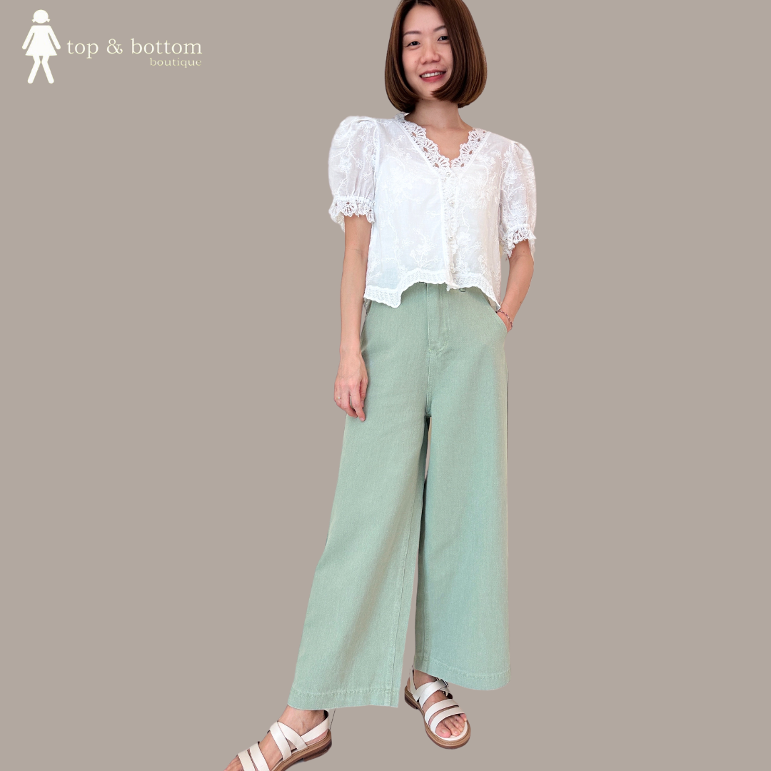 DENIM WIDE LEG LONG PANT