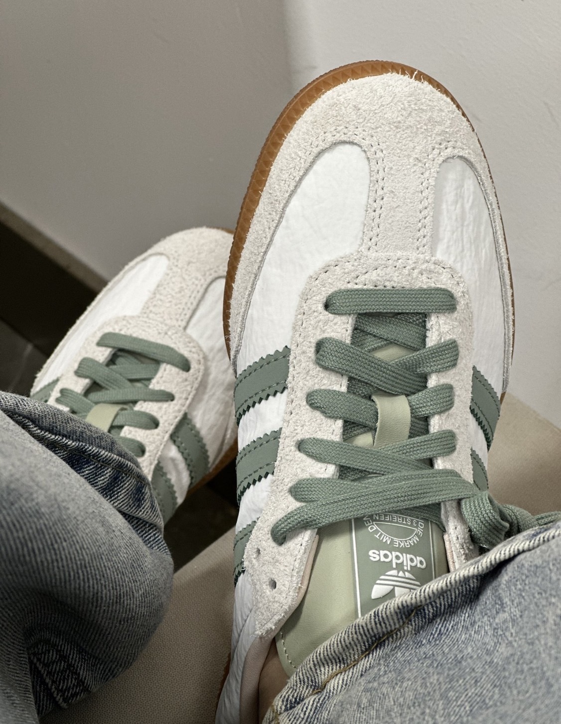 ADIDAS SAMBA OG 焦糖底 白綠