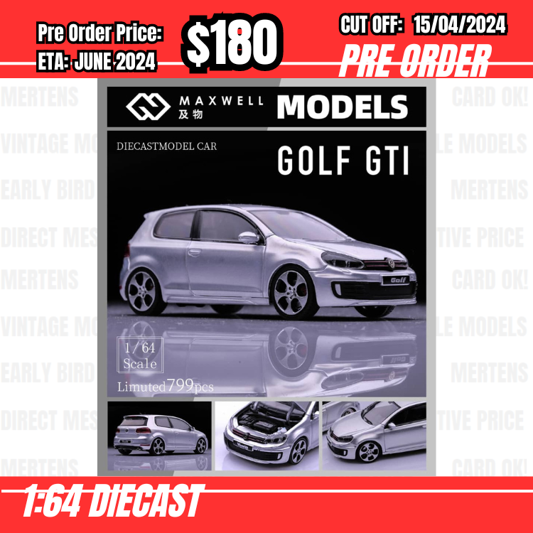 RS-$180  * Maxwell * 1:64 Volkswagen Golf GTI MK6 silver [OD13/04]