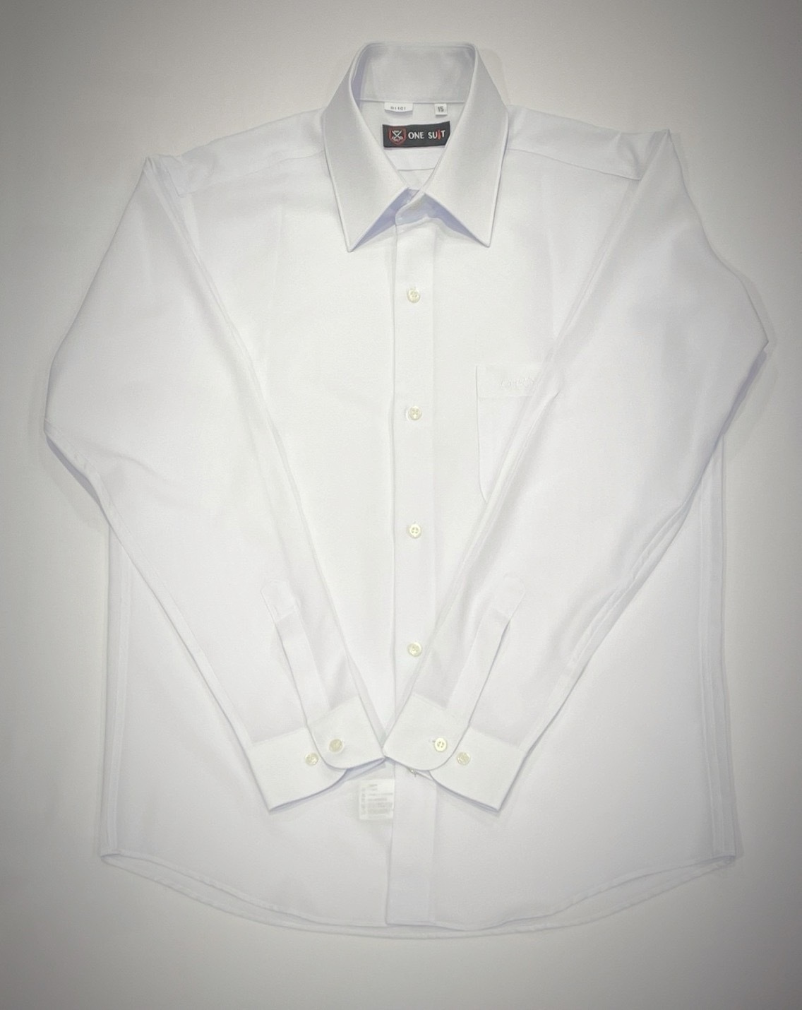 白色素面大尺碼男長袖襯衫6