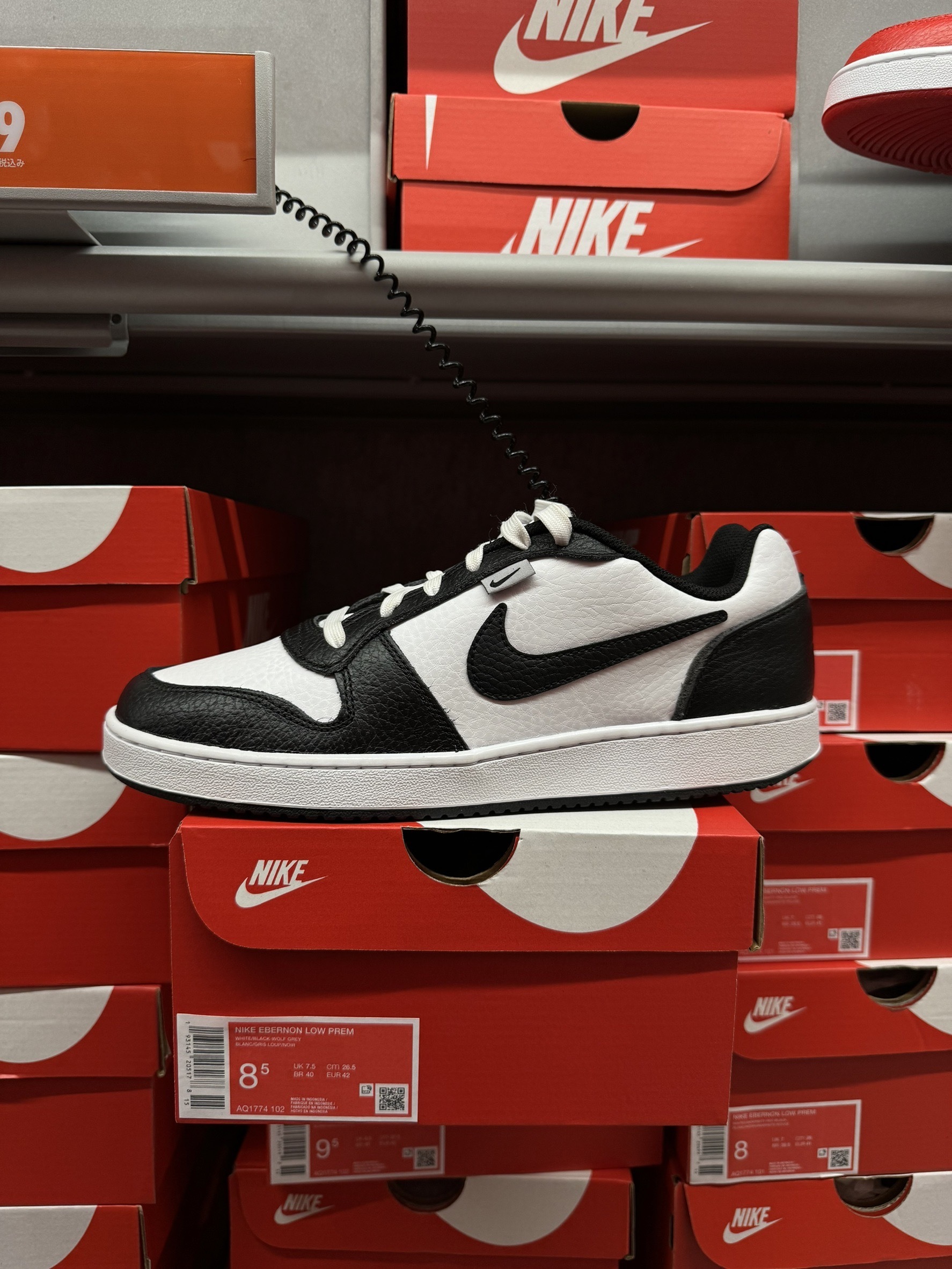 #日本連線 Nike EBERNON LOW Premium 荔枝皮 復古鞋 AQ1774-102 黑白