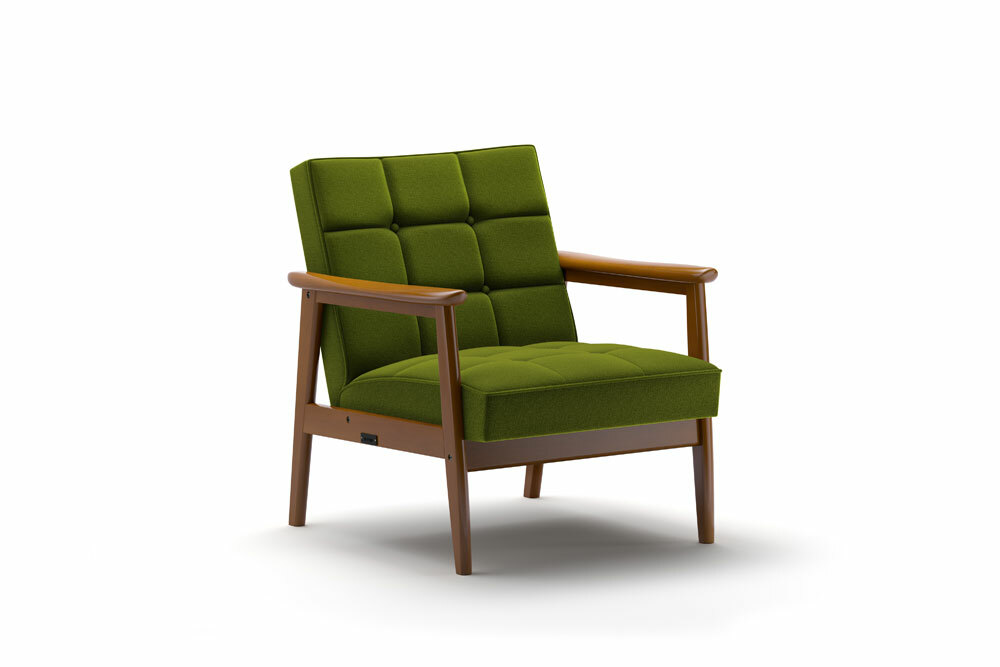 K CHAIR 單人沙發 / 綠絨布