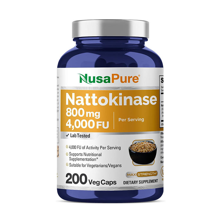 NusaPure Nattokinase  800 mg 4000 FU, 200 Veg Capsules