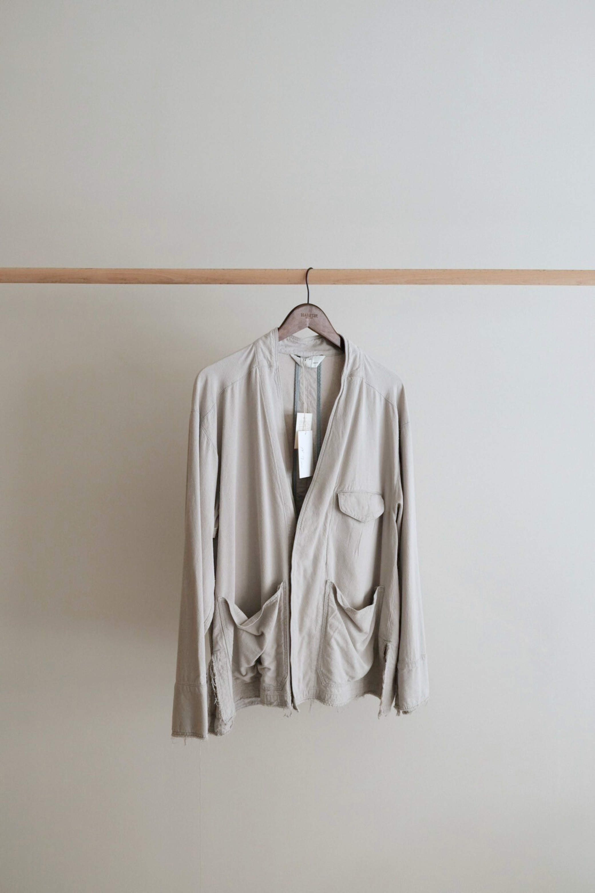ANCELLM - SILK SUEDE COLLARLESS JACKET / 2 COLORS ANCELLM - SILK SUEDE COLLARLESS JACKET / 2 COLORS