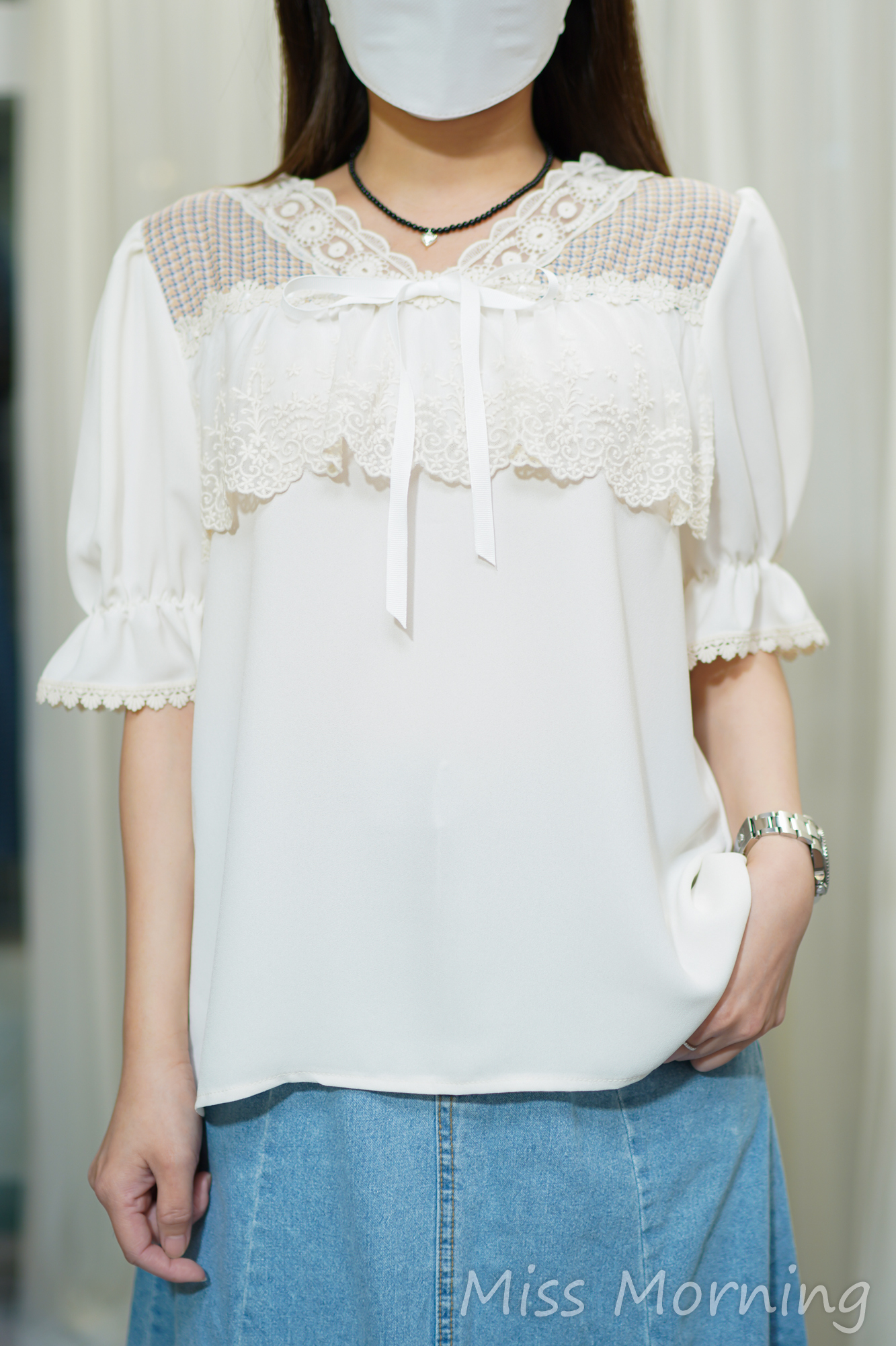 拼格仔肩款上衣(13843)