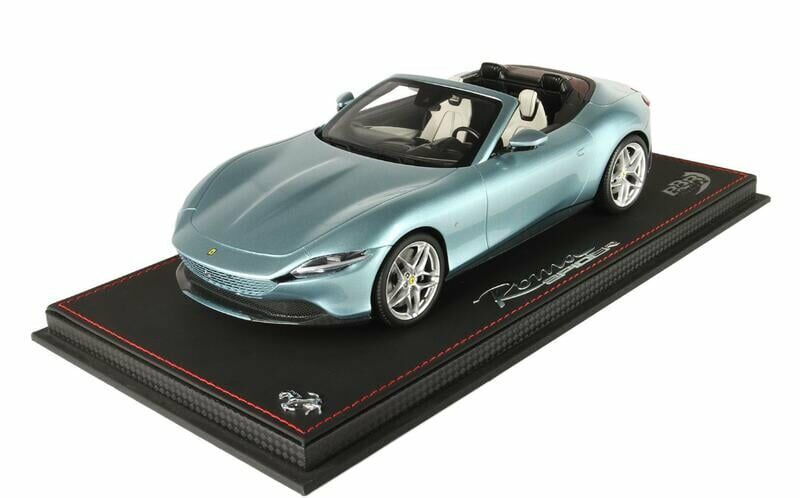 Miniature Ferrari Roma Spider – BBR 1/18 Celeste Trevi Résine