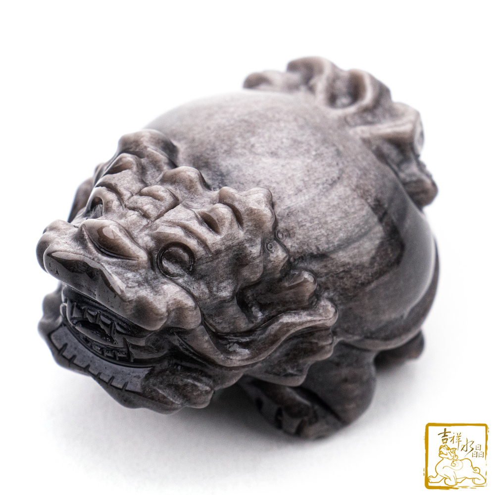 銀沙黑曜石龍龜 66g 化小人