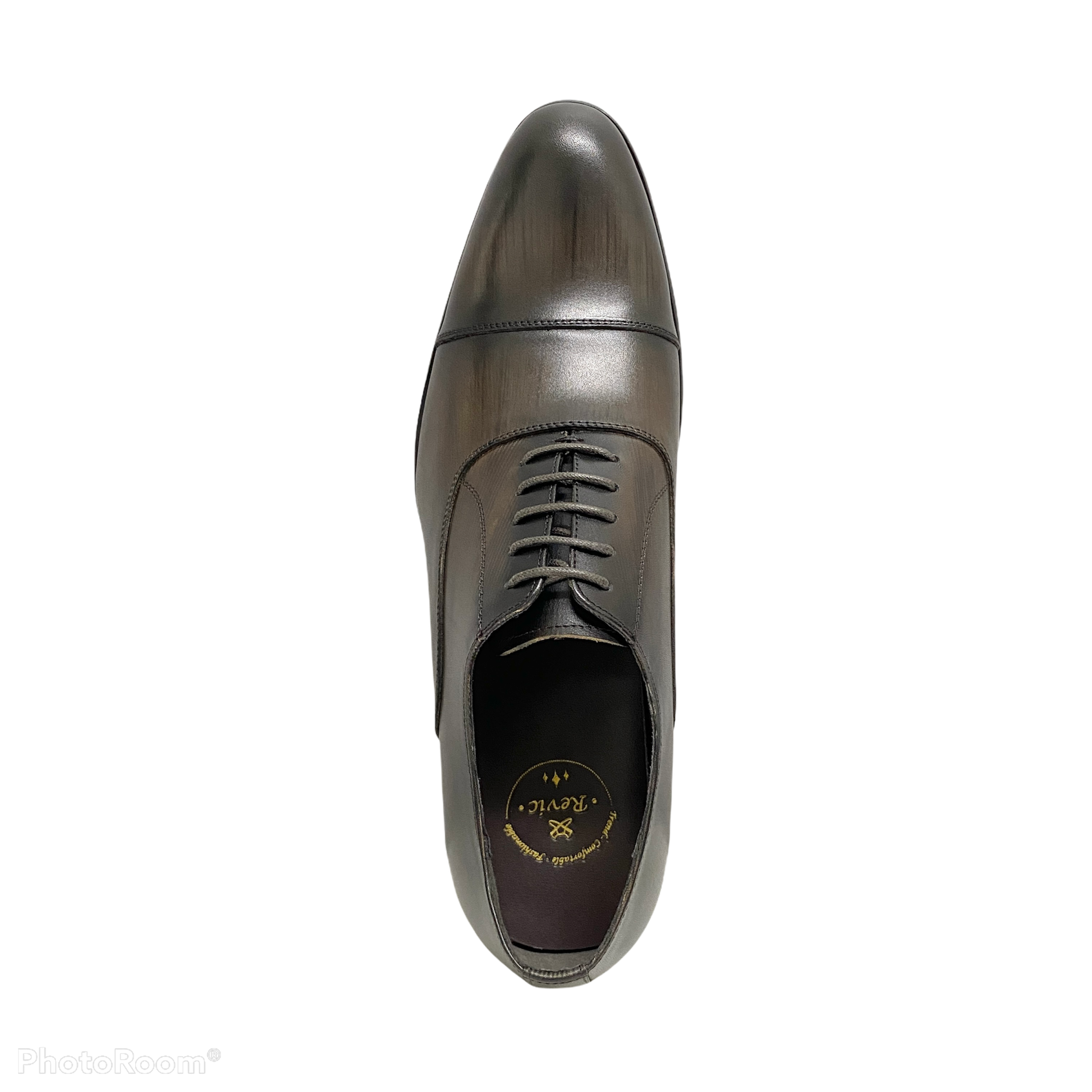 Revic 男裝皮鞋 | OF-1｜銅色橫飾雕花牛津皮鞋