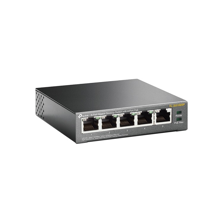 TP-Link 5端口 Gigabit 網路交換機帶 4端口 PoE+ TL-SG1005P