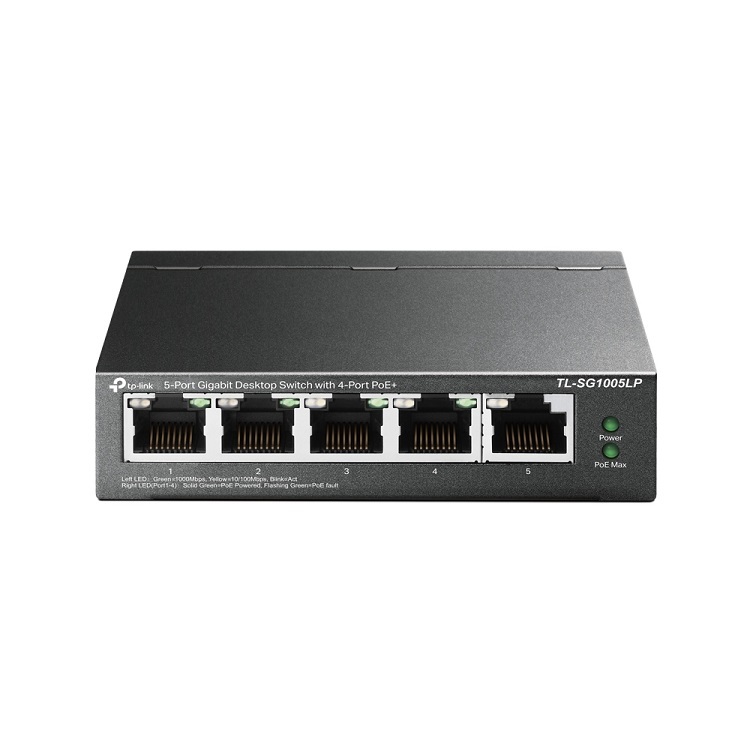 TP-Link 5端口 Gigabit 網路交換機帶 4端口 PoE+ TL-SG1005LP