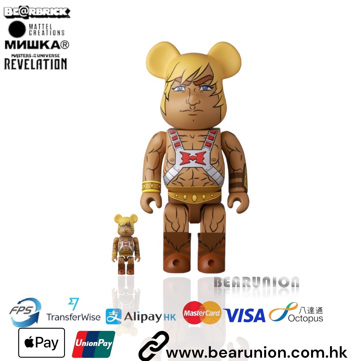 🎏預訂🎏Bearbrick 400% 100% Mishka x Masters of The Universe He-Man