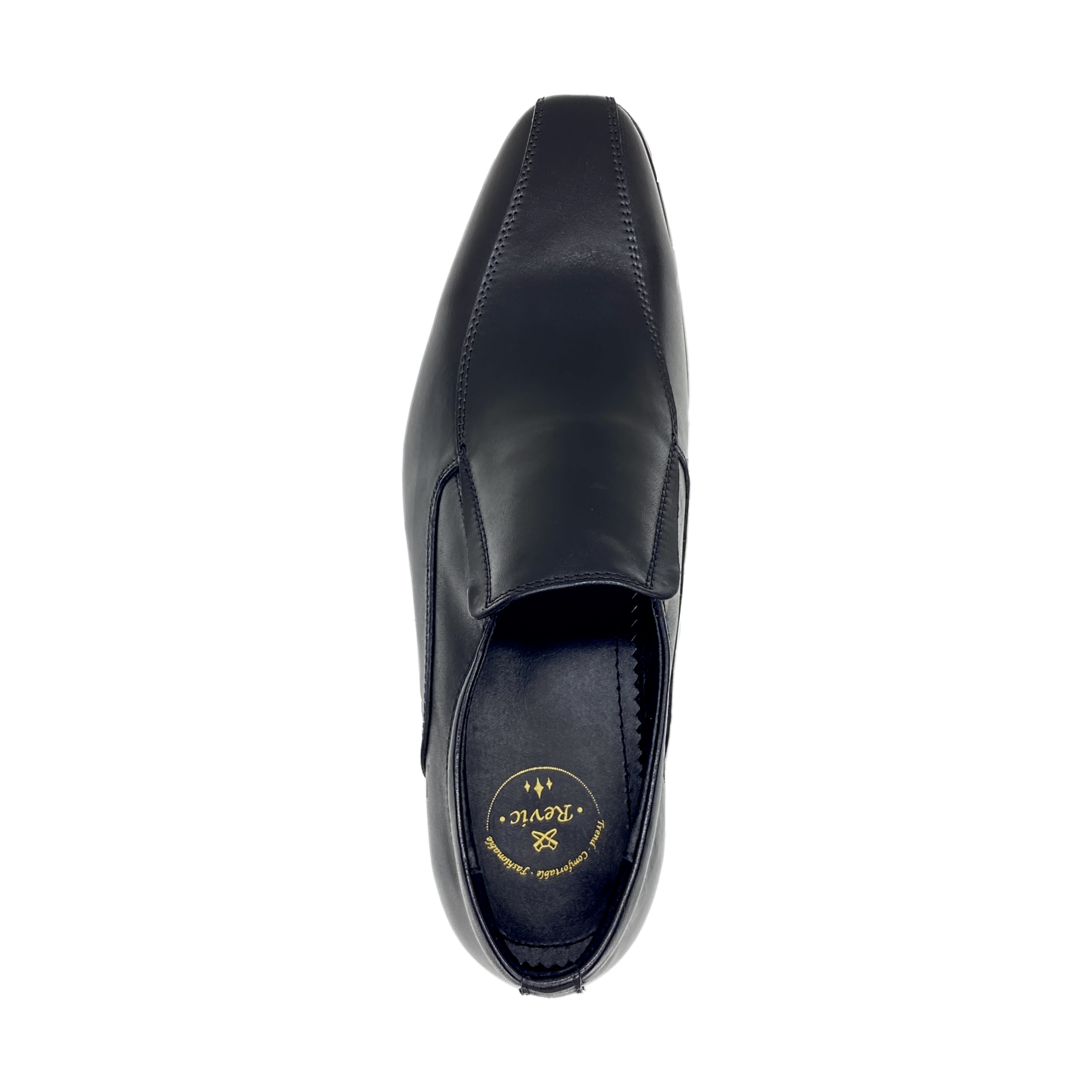 Revic 男裝皮鞋 | CH-02｜黑色無帶便鞋