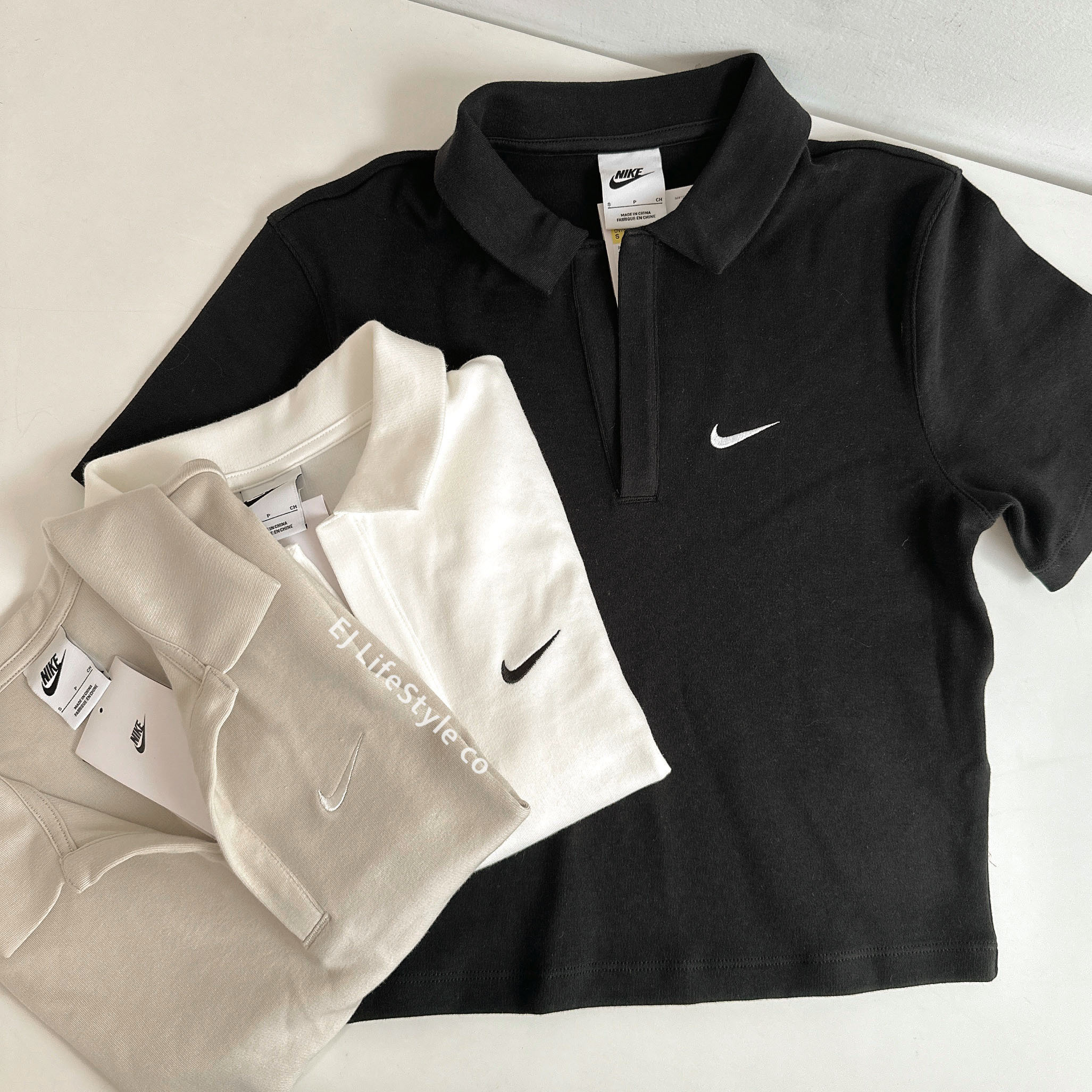 NIKE  ESSNTL POLO 翻領 V字 短版 短T 短袖 米白 DV7885-104 白色 DV7885-133 黑色 DV7885-010 / 調貨