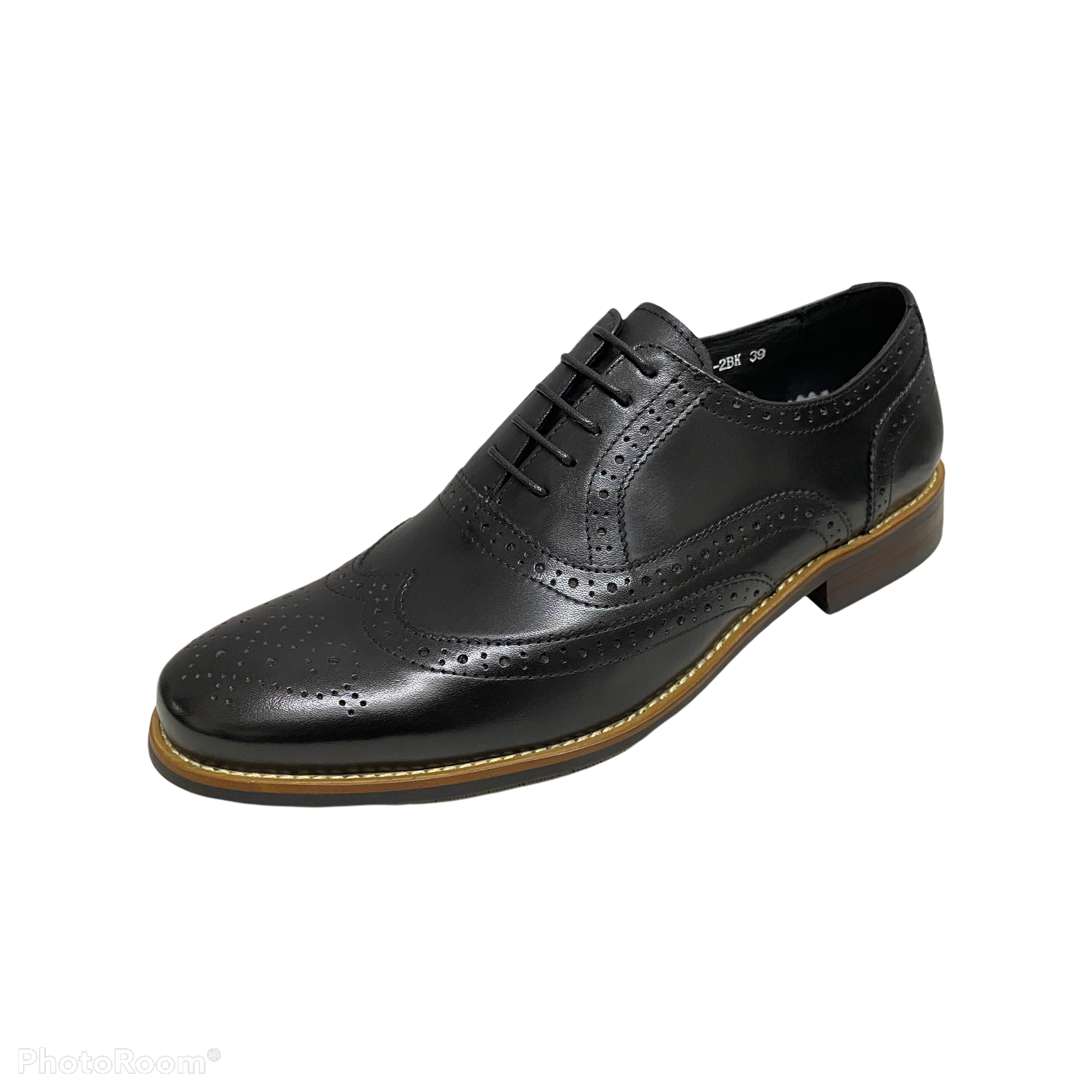 Revic 男裝皮鞋 | TCF-62-2BK｜黑色翼紋雕花牛津皮鞋