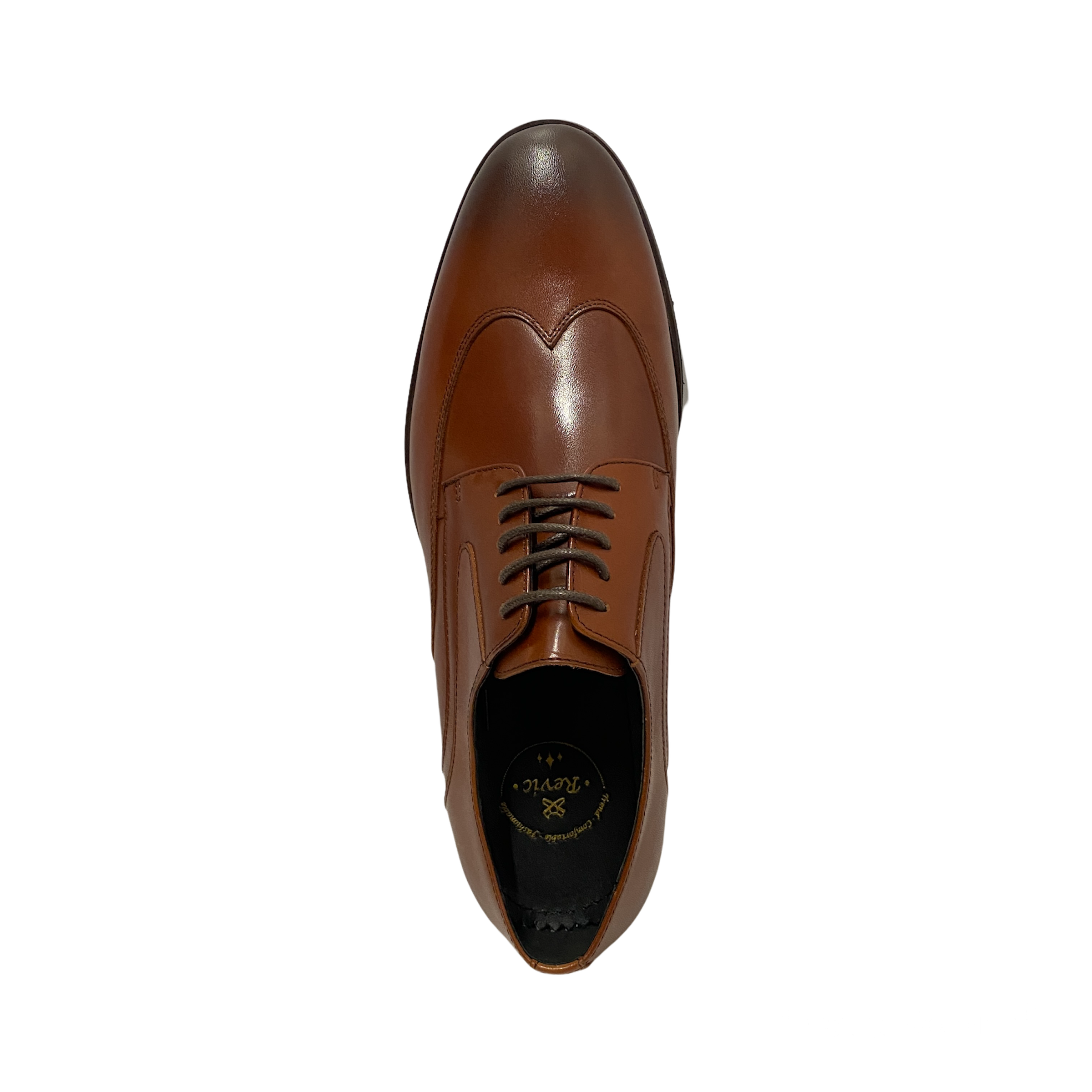 Revic 男裝皮鞋 | TCF-46-2BR | 啡色翼紋德比皮鞋