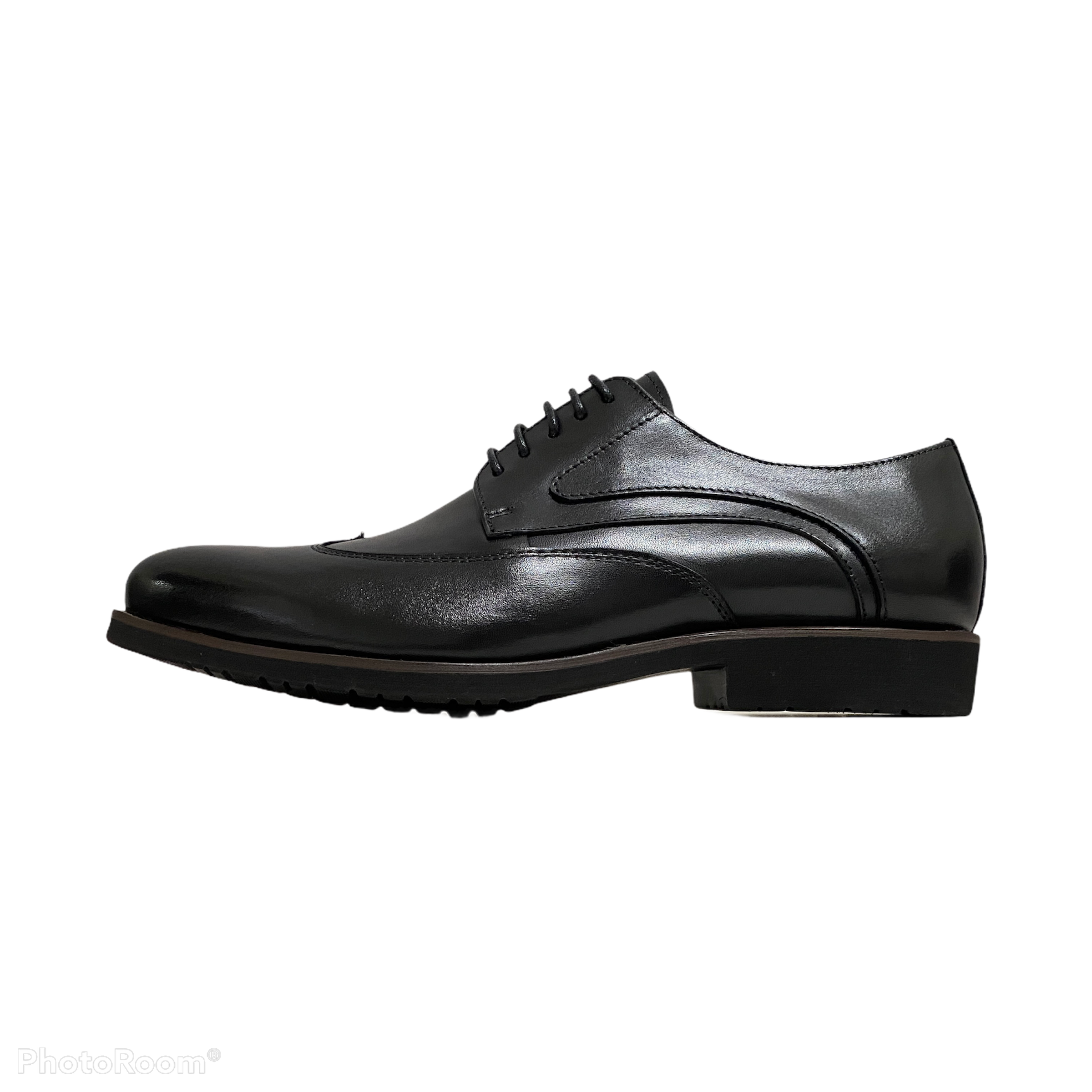 Revic 男裝皮鞋｜TCF-46-2BK 黑色翼紋德比皮鞋