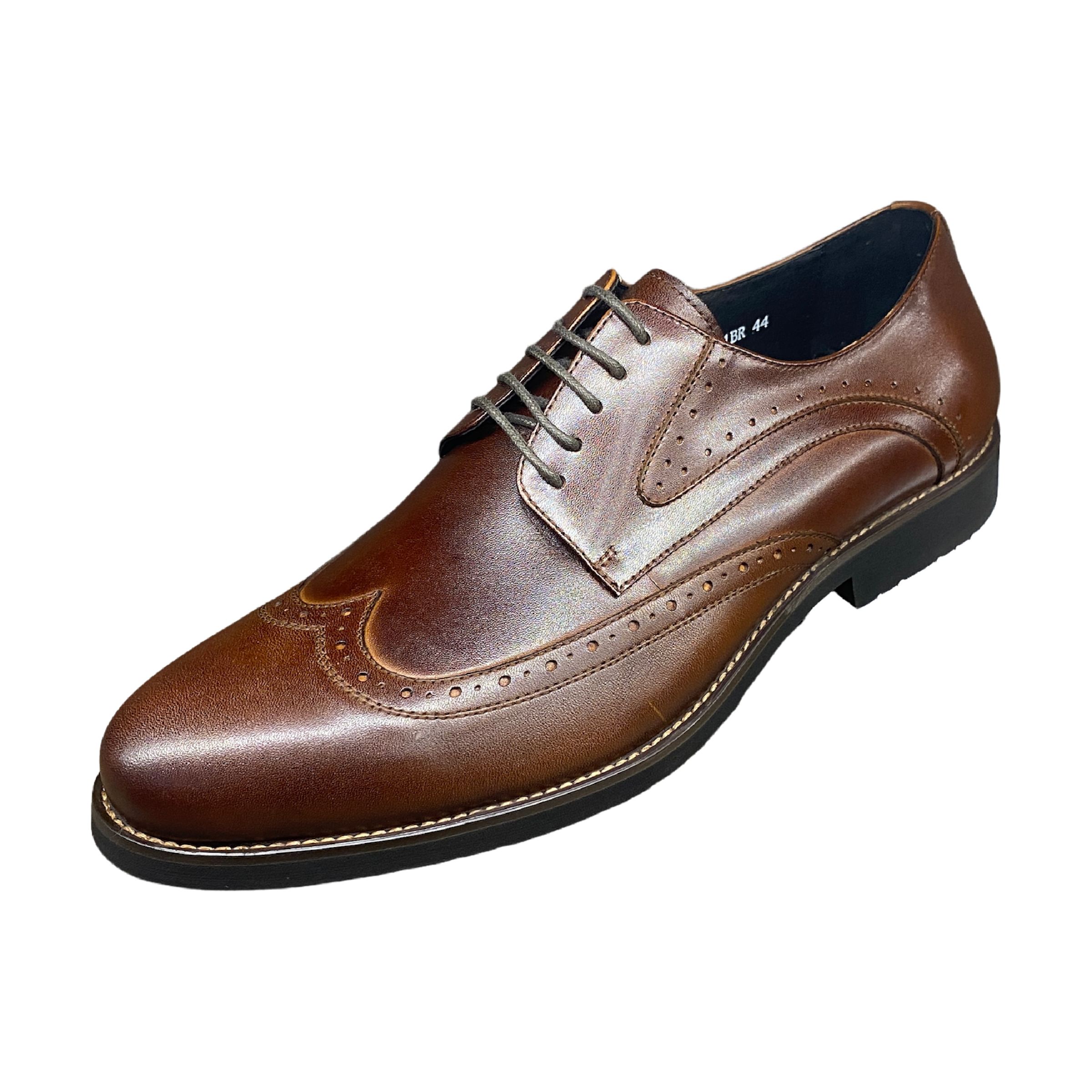 Revic 男裝皮鞋 | TCF-46-1BR | 啡色翼紋德比皮鞋