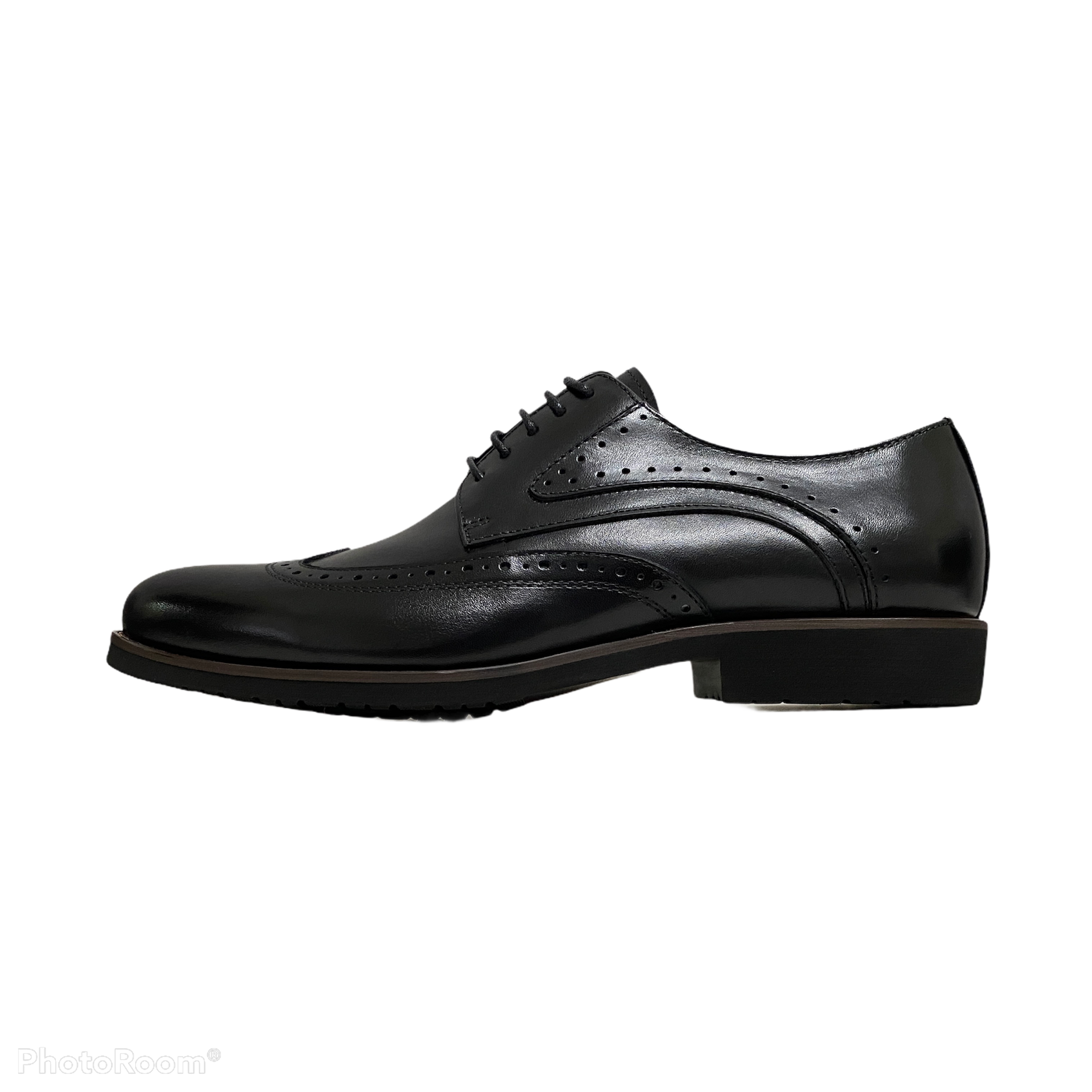 Revic 男裝皮鞋 | TCF-46-1BK |  黑色翼紋牛津皮鞋