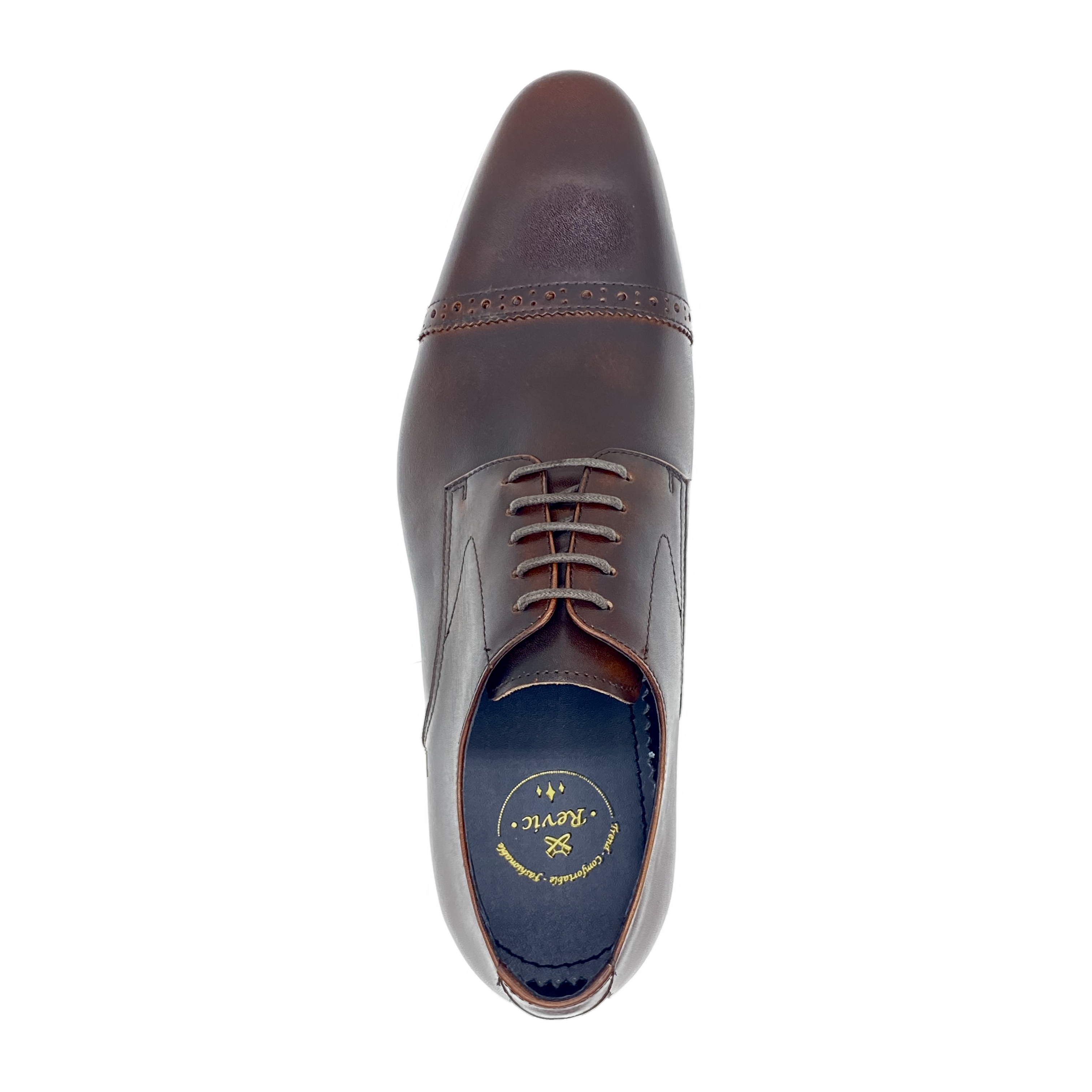 Revic 男裝皮鞋 | TCF-41-9BUR | 酒紅色橫式德比皮鞋