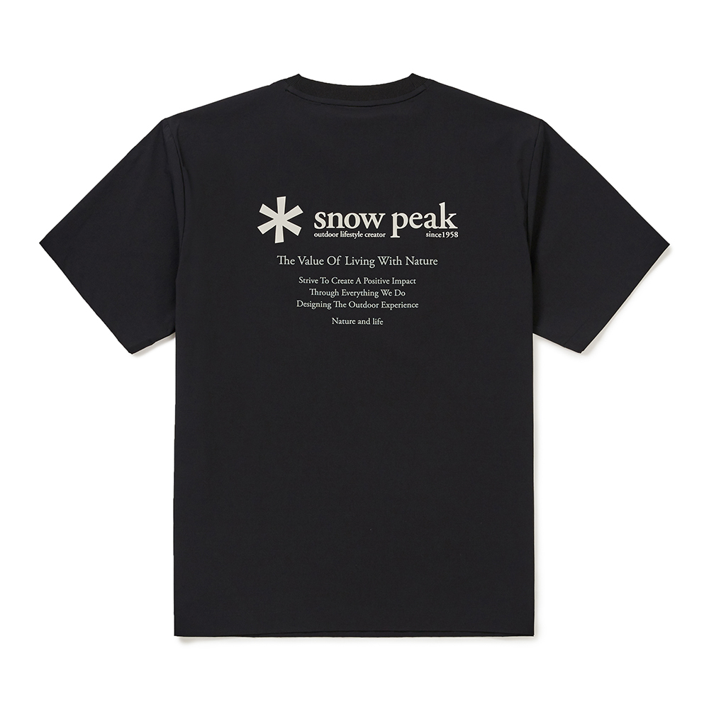 【現貨零碼折扣】snow peak thin tech woven Short Sleeve T-shirts 尼龍 彈性 輕度防水 文字標語短tee S24MUSTS31