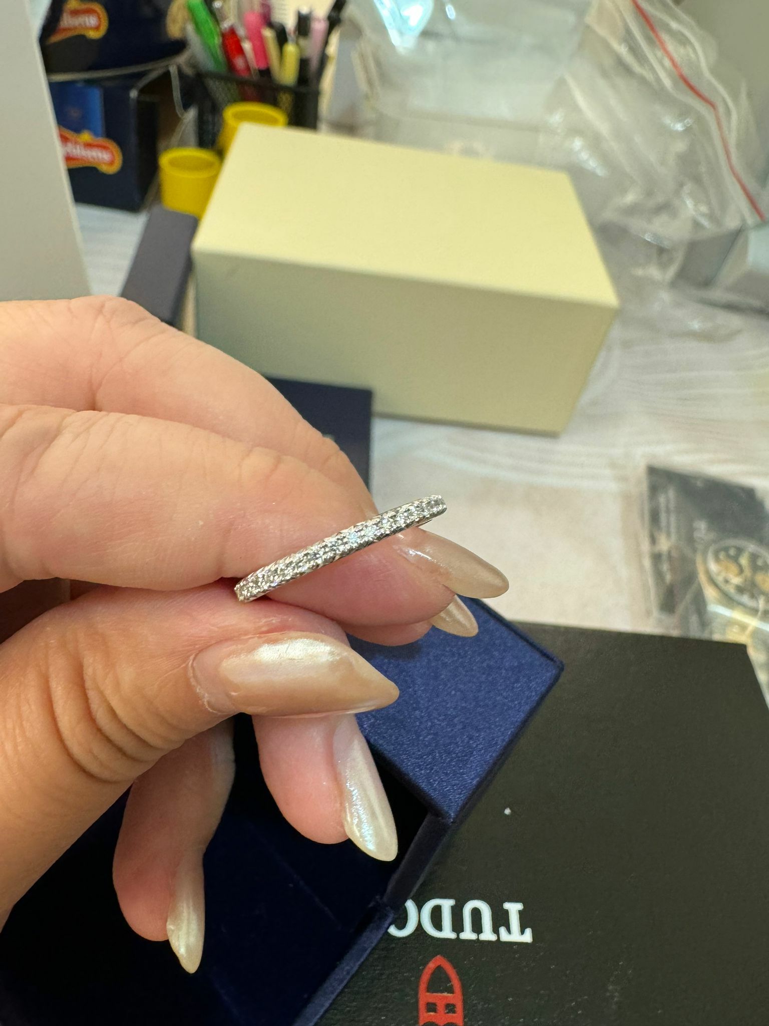 周大福Hof系列PT950鑽石線戒