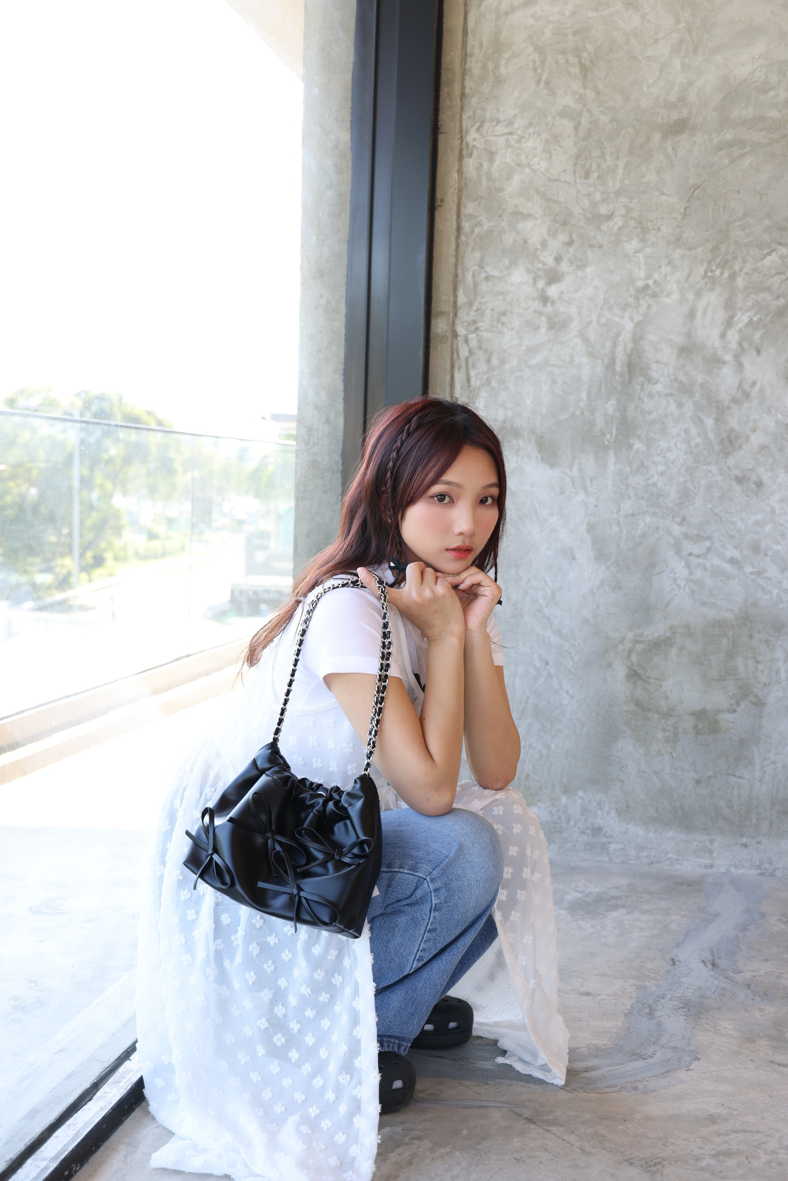 A0107｜超可愛🖤 日系滿滿蝴蝶結單肩小袋子