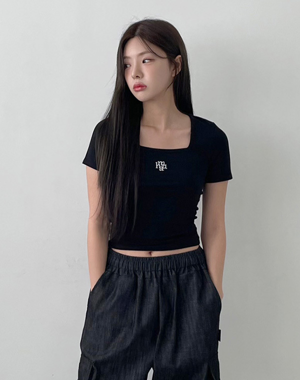 預訂｜MUAHMUAH Square Neck Regular Half T-shirt (2 COLOR)