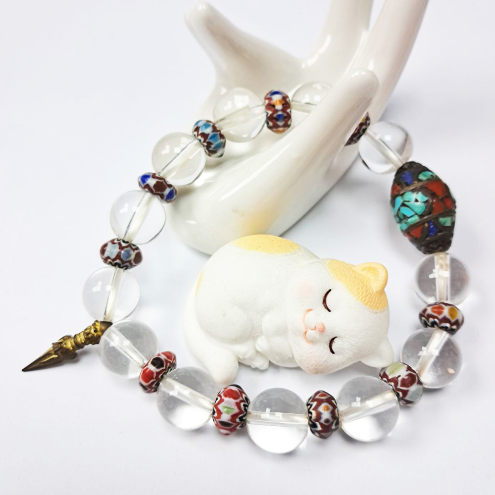 普巴杵&雪芙蘭琉璃&水晶手珠12mm【十方】128469