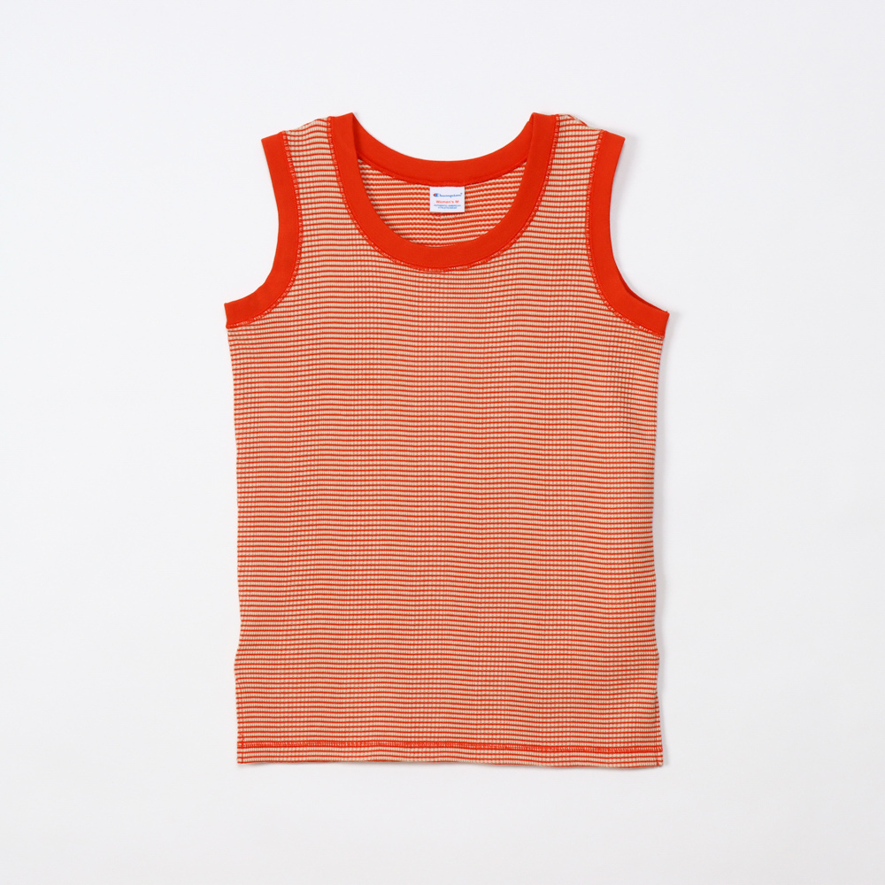 女款 -CASUAL 細條紋小背心-橘色（CW-Z323-840）