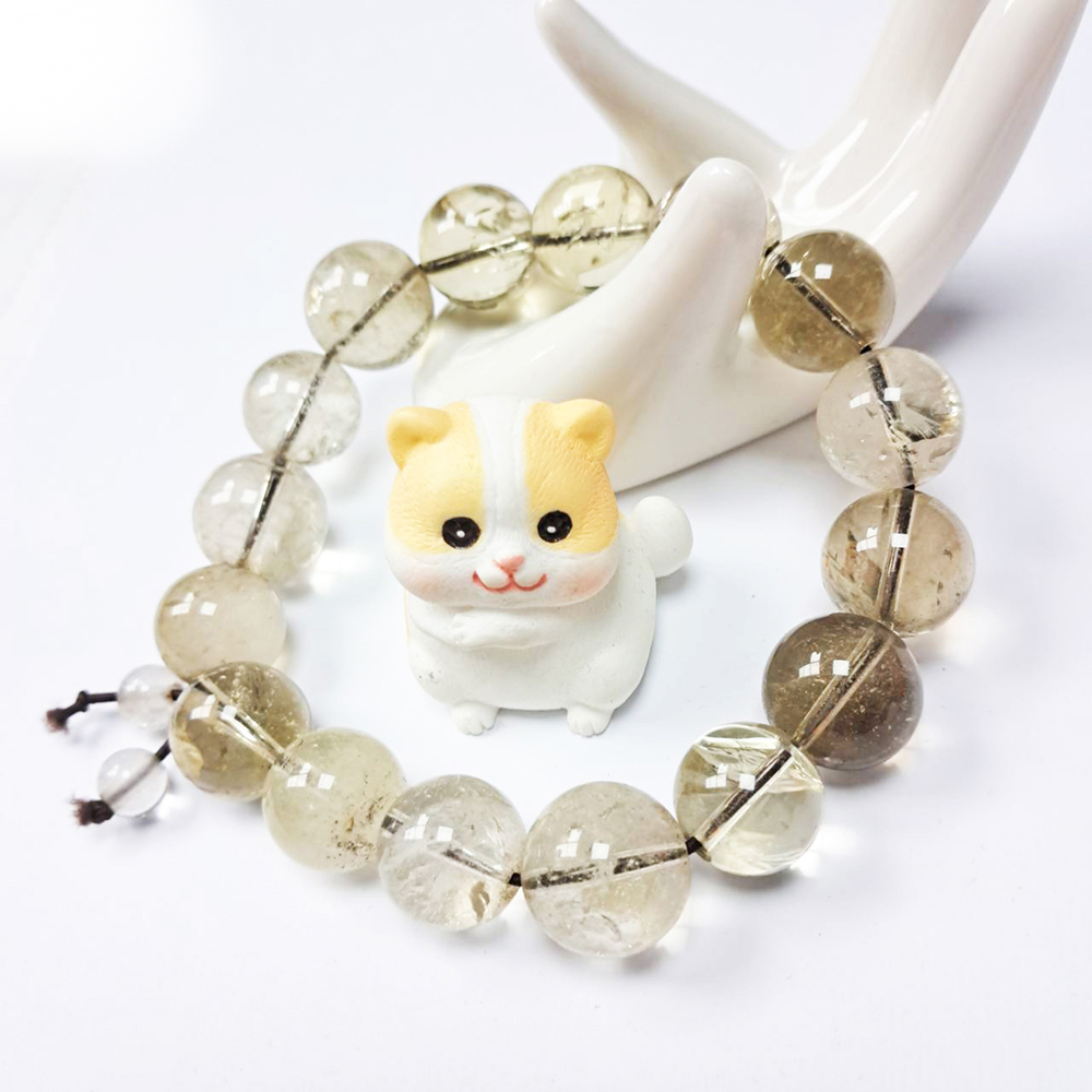 茶黃晶手珠14mm【十方】131670