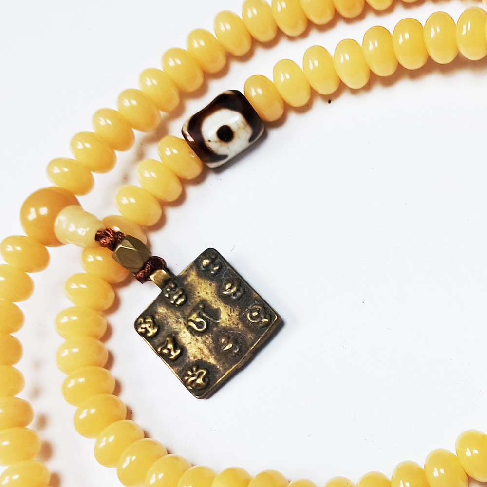  八吉祥{銅}+菩提根108念珠8*5mm【十方】135577