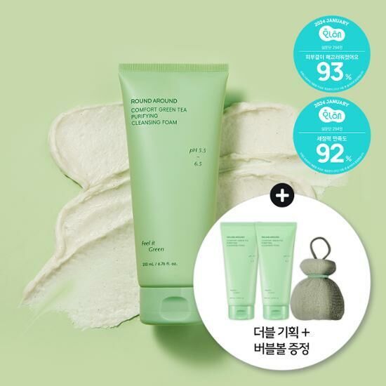 Round Around Comfort Green Tea Purifying Cleansing Foam