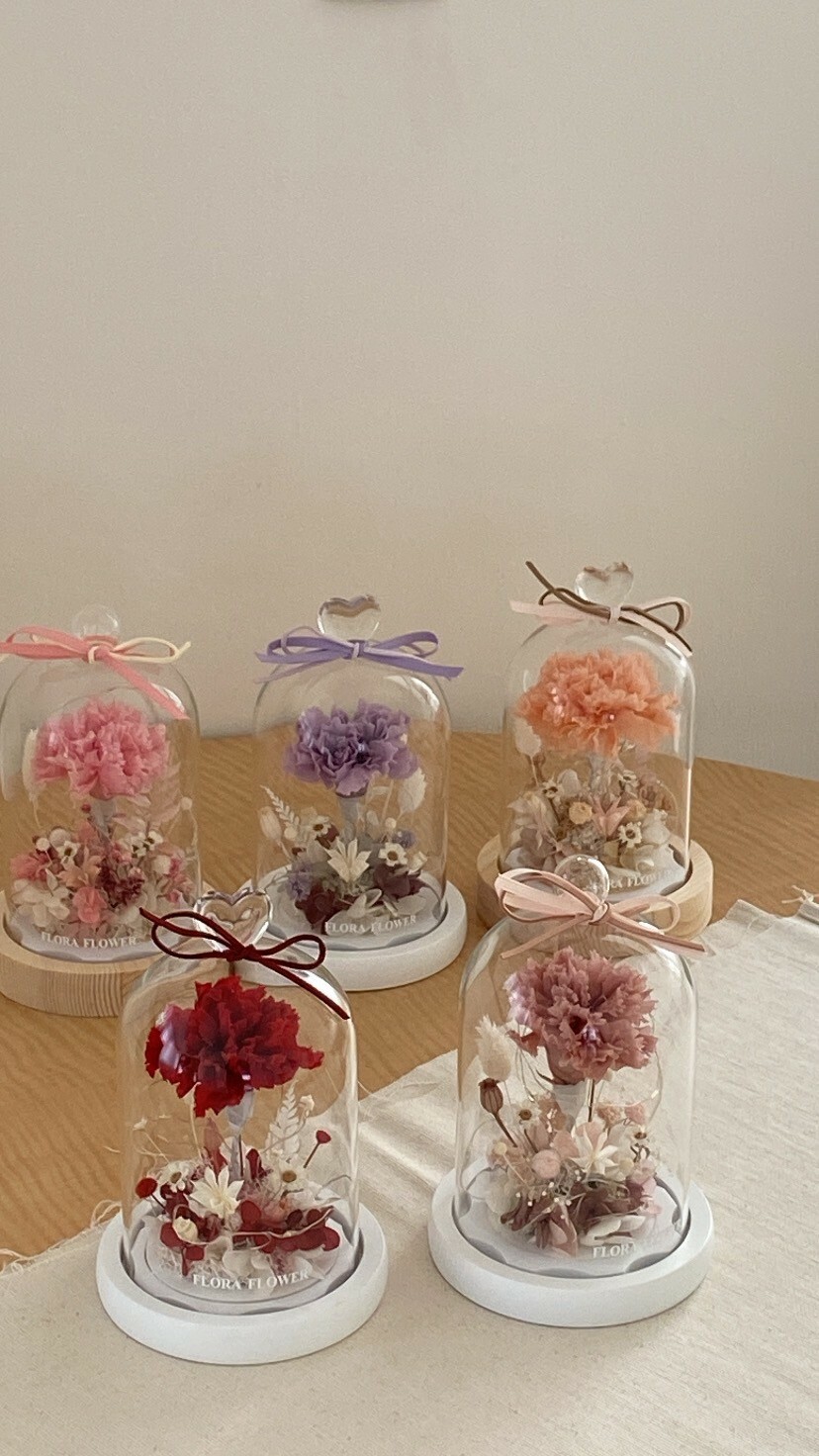 小花叢康乃馨永生花夜燈