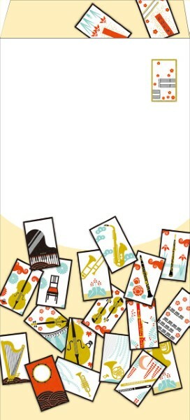 【音樂小物】音樂信封袋 - 和風樂器花牌