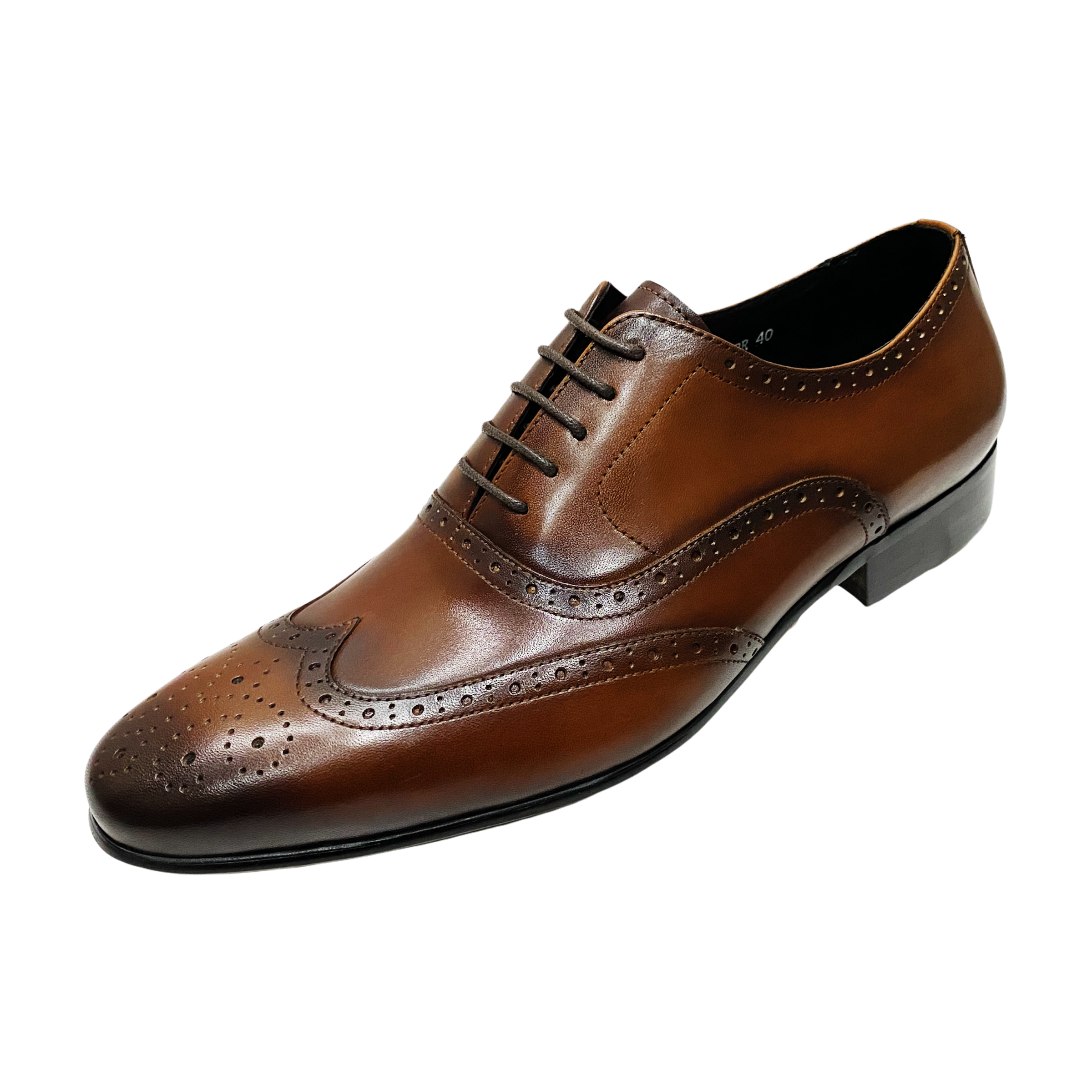 Revic 男裝皮鞋 | TCF-41-1BR｜啡色翼紋雕花牛津皮鞋