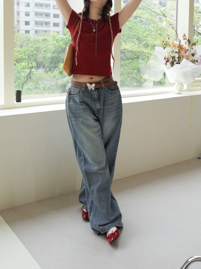 butterfly engraved leather belt