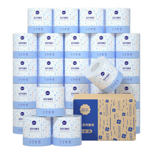 Five-layer thickened roll toilet paper with core [(24 rolls/box)120g per roll]