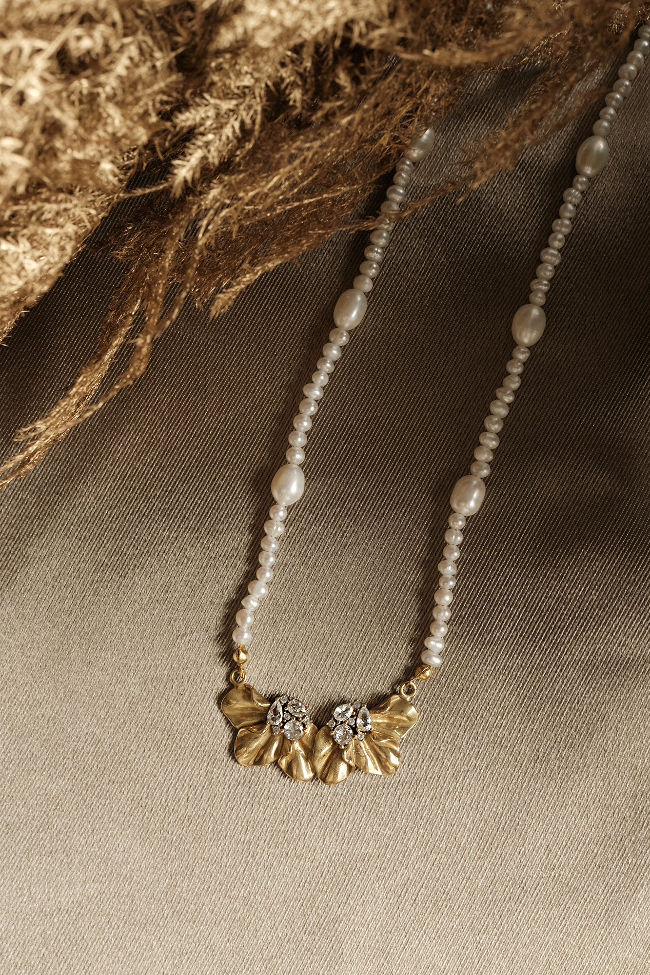 黃銅飾品,黃銅,花草,氣質,仙女,項鍊,天然珍珠,珍珠,華麗