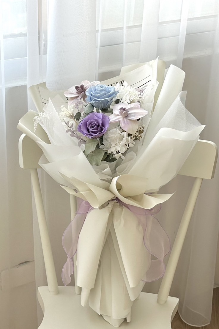 母親節永生花束 - 蝴蝶蘭紫