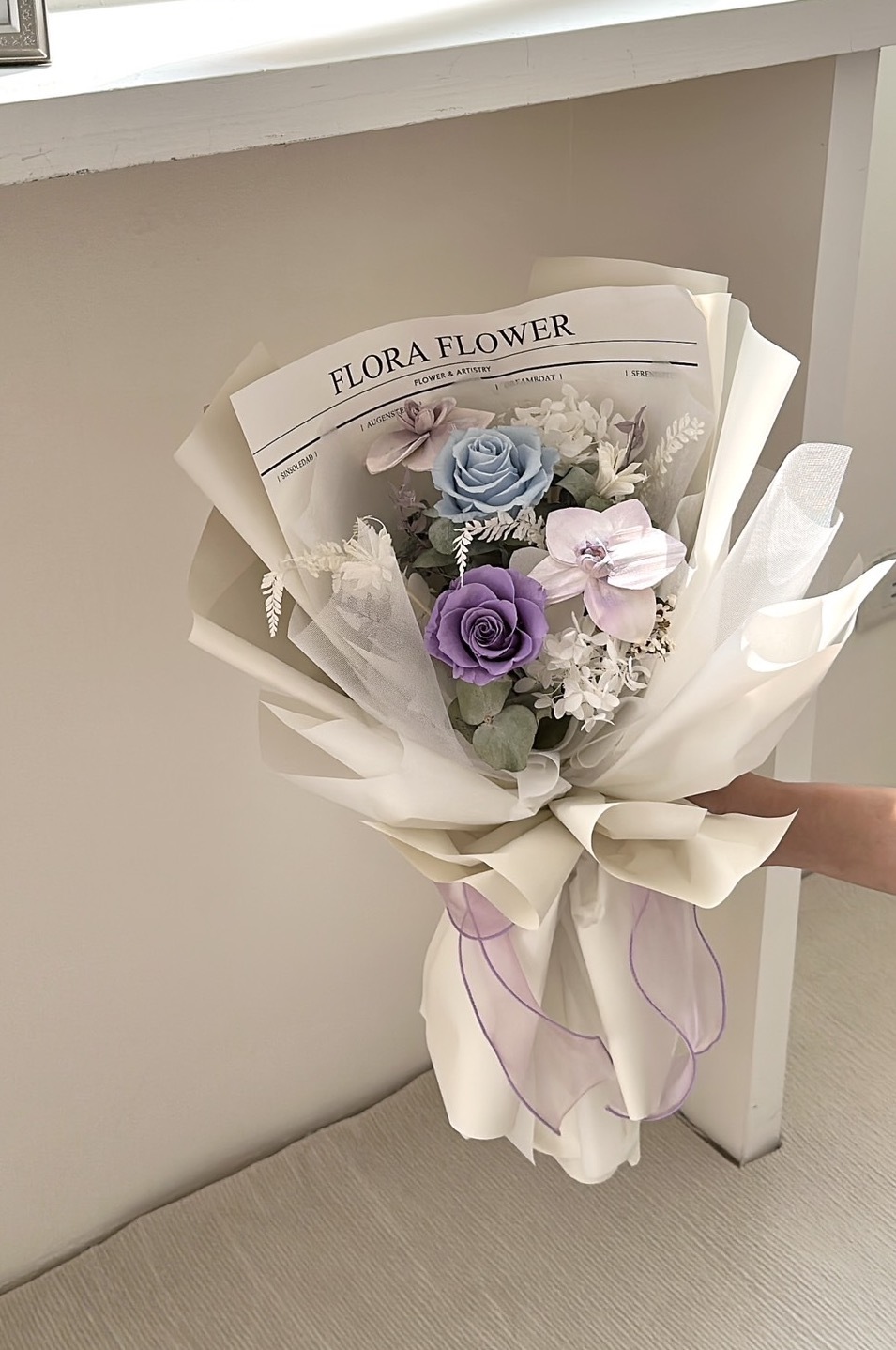 母親節永生花束 - 蝴蝶蘭紫