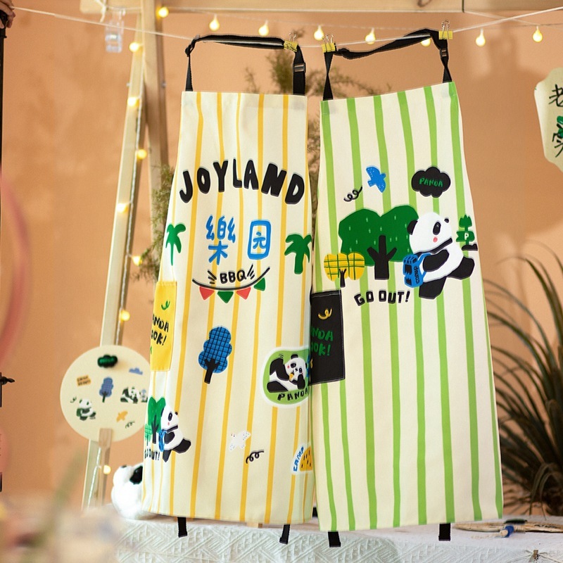 《4000》創意熊貓樂園防水防油圍裙