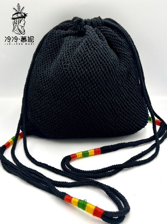 No.2手工編織束口後背包寬24.5深29.5