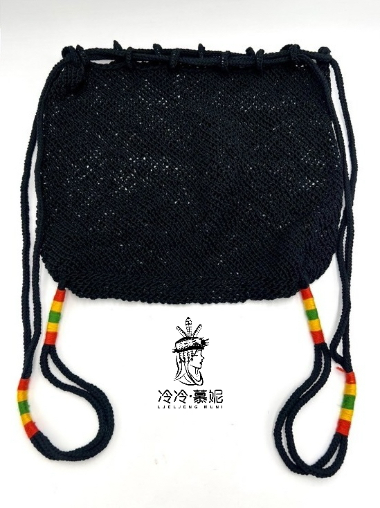 No.2手工編織束口後背包寬24.5深29.5