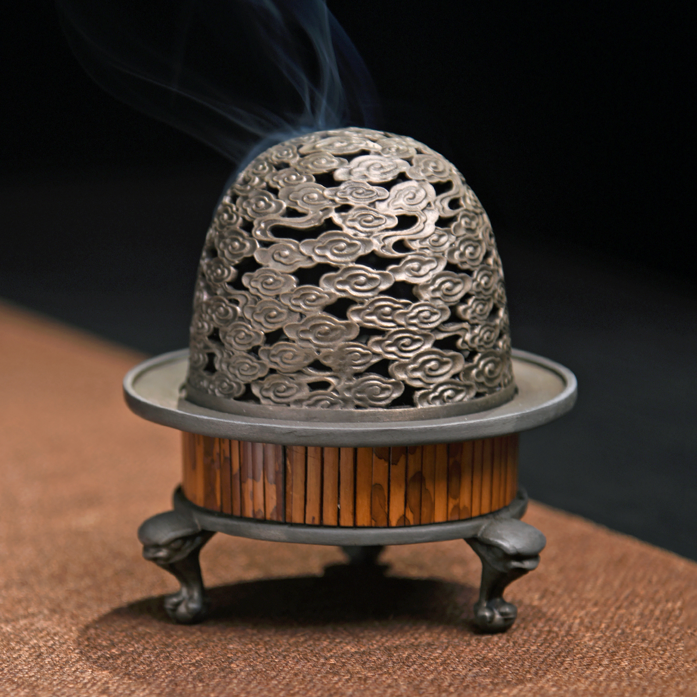 傳藝工坊- 『古錫千雲爐』 精品香爐錫斑竹湘妃竹