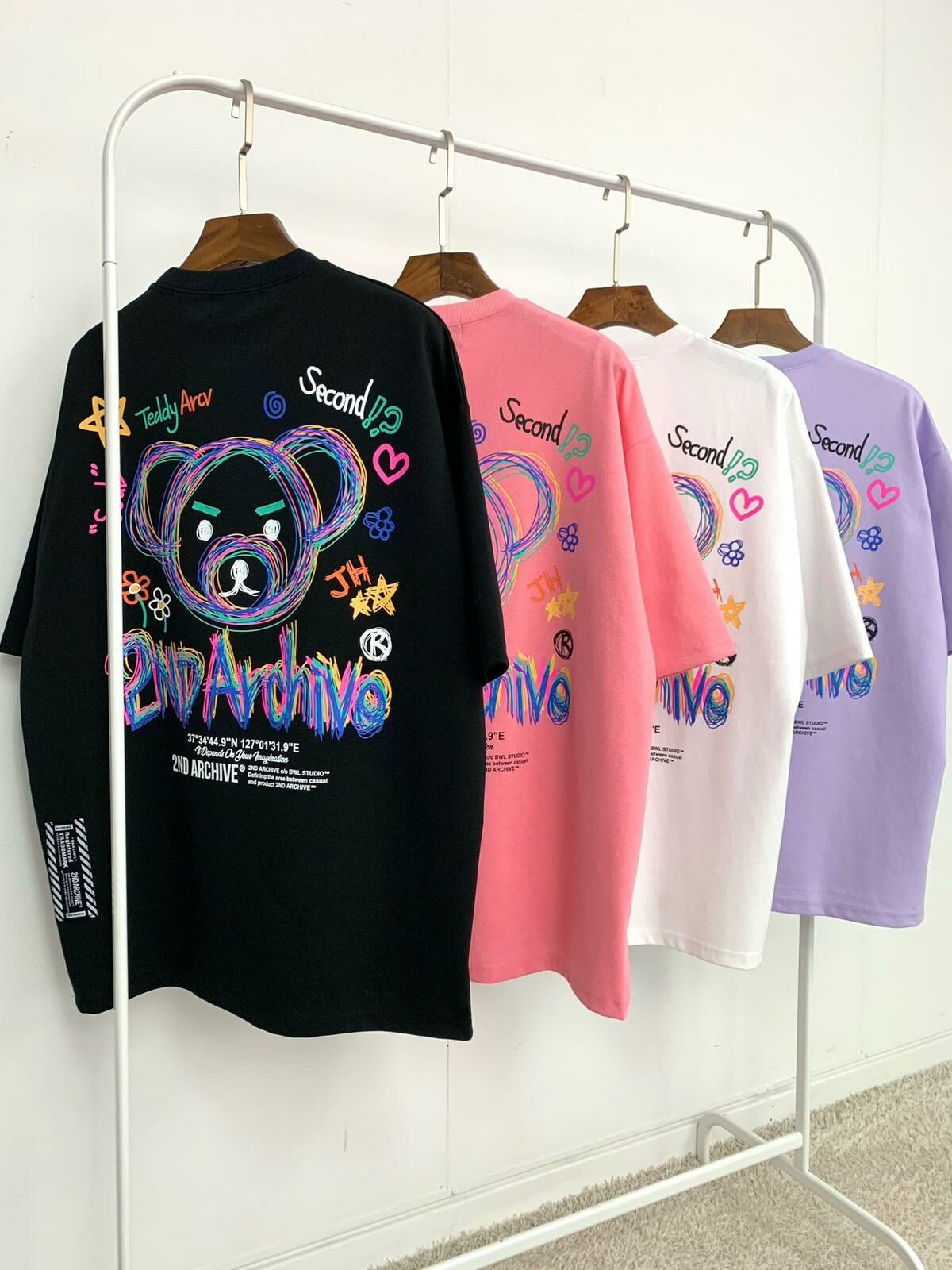 熊仔圖案英文字短袖Tee 2nd ARCHIVE-115T